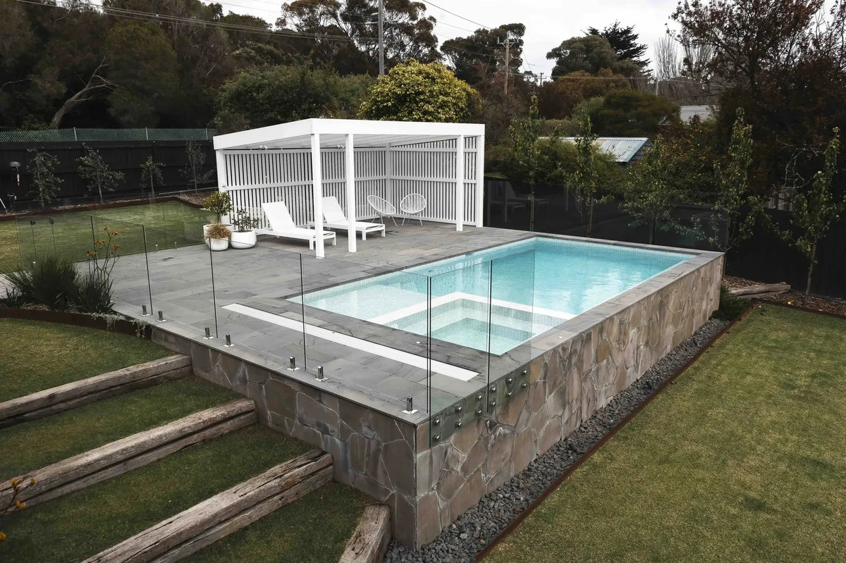Dromana infinity edge concrete pool by Fine Art Pools