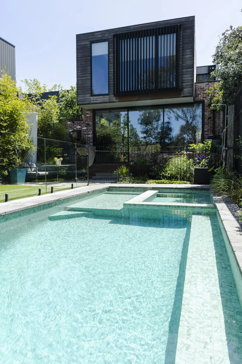 Elwood family concrete pool with sunken spa by Fine Art Pools