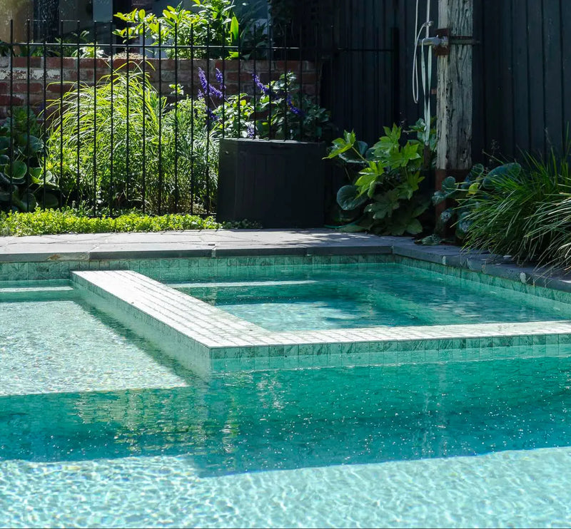 Elwood family concrete pool with sunken spa by Fine Art Pools