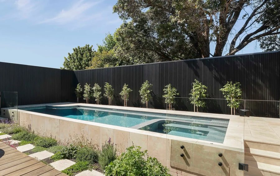 Elsternwick concrete pool and spa combination by Fine Art Pools