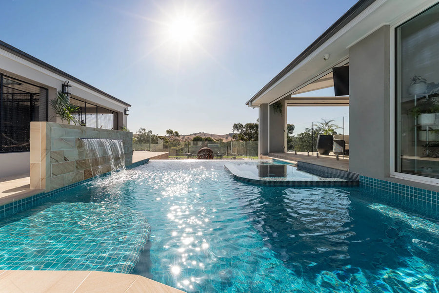 Kilmore curved concrete pool by Fine Art Pools